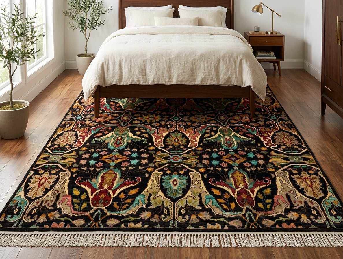 Peshawar Botanical Arabesque Onyx Accent Rug