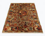 Geometric Kaleidoscope Medallion Hand-Knotted Area Rug