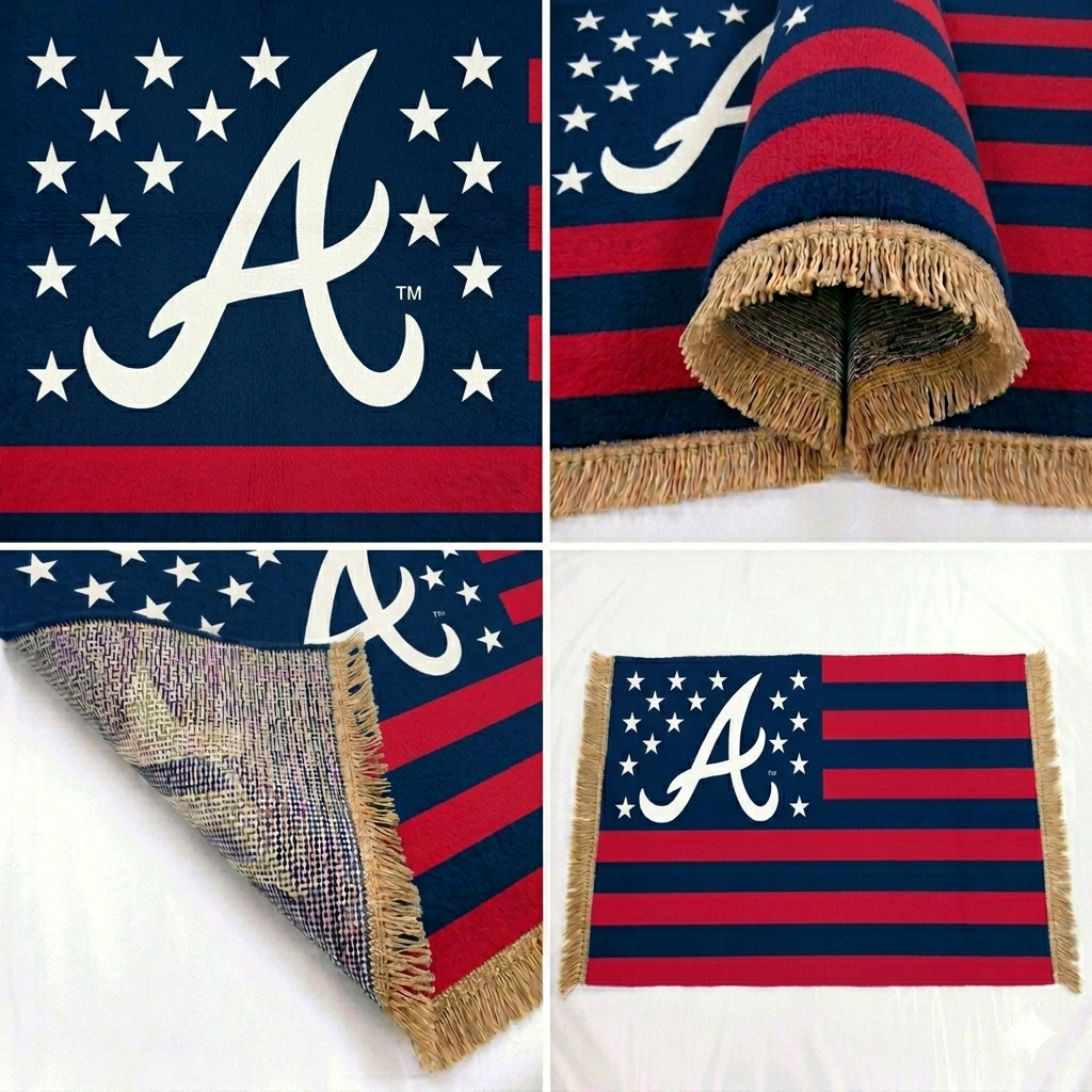 Atlanta Braves MLB Hand-Knotted Wool Wall Flag