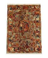 Geometric Kaleidoscope Medallion Hand-Knotted Area Rug