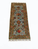 Classical Shah Abbas Botanical Hand-Knotted Runner Rug