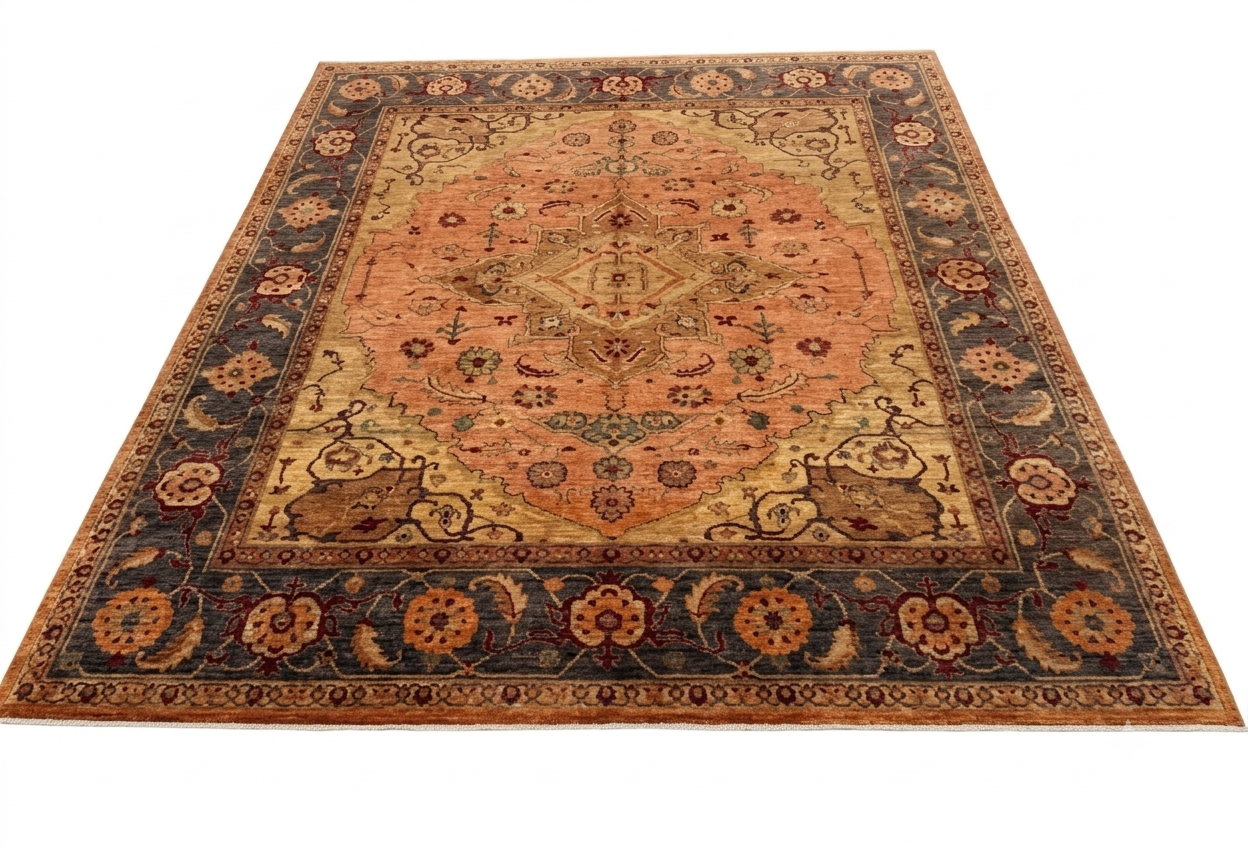 Vintage Oriental Floral Heriz Area Rug