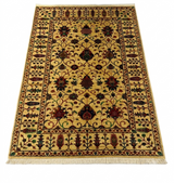 Medallion Floor Accent in Warm Gold & Rustic Rug