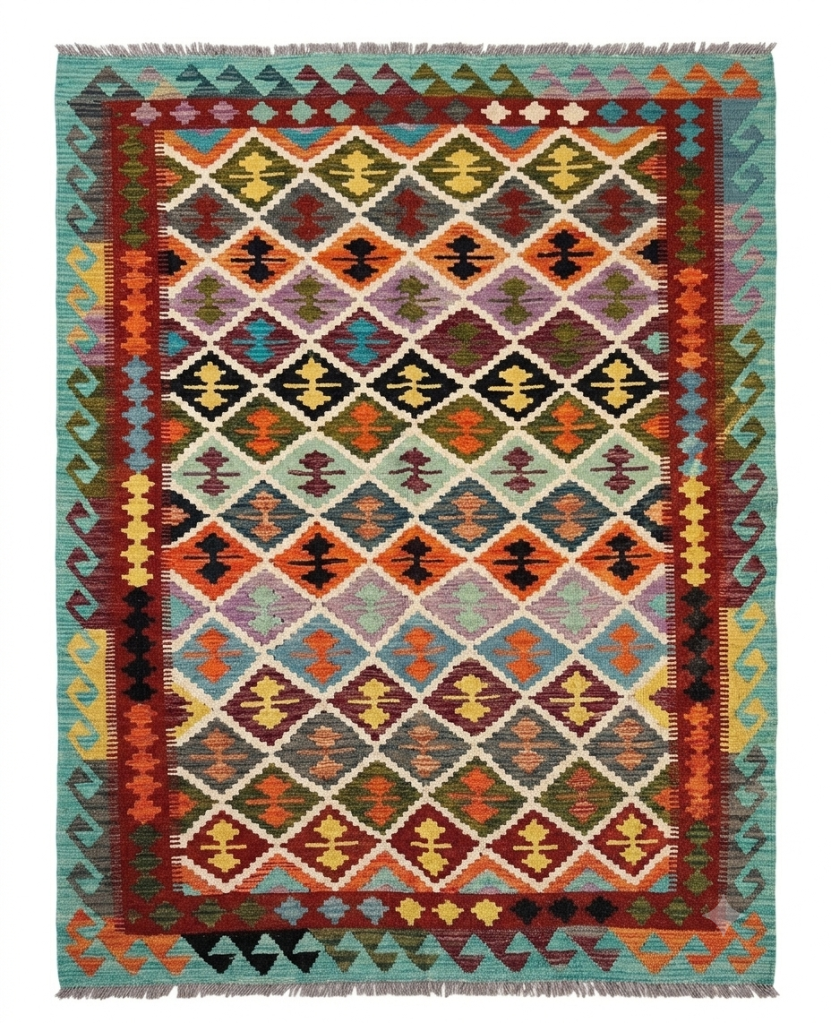 Harlequin Diamond Grid Kilim