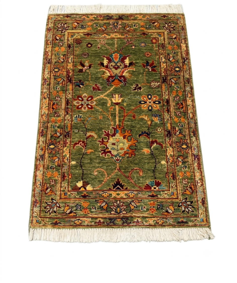 Earthy Haven Floral Vine Small Wool Rug