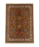 Khorasan Geometric Star-Medallion Hand-Knotted Area Rug