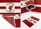 Hand-knotted wool Liverpool soccer club flag rug in red and white