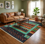 Authentic Gabbeh Nomadic Narrative Area Rug