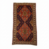 Rustic Terracotta and Navy Tribal Geometric Mat