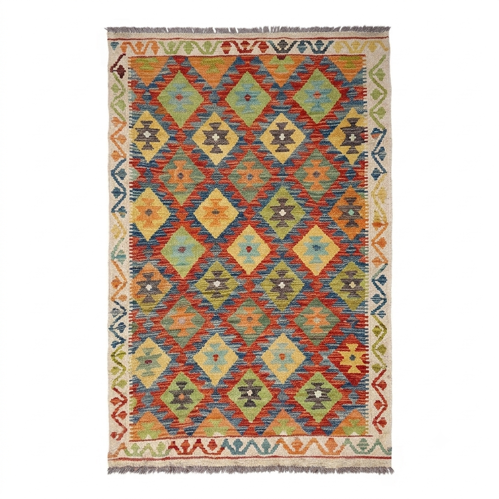 All-Over Diamond Pattern Kilim