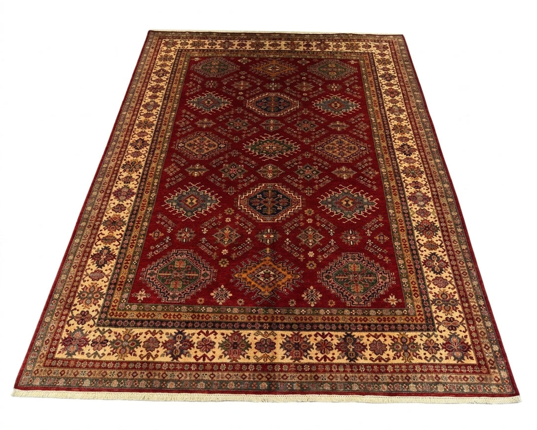 Caucasian Geometric Medallion Area Rug