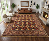 Turkmen Bukhara Octagonal Elephant-Foot Gul Rug