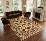 Botanical Cypress & Blooming Palmette Area Rug
