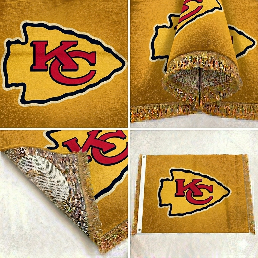Kansas City Chiefs NFL Hand-Knotted Wool Wall Flag