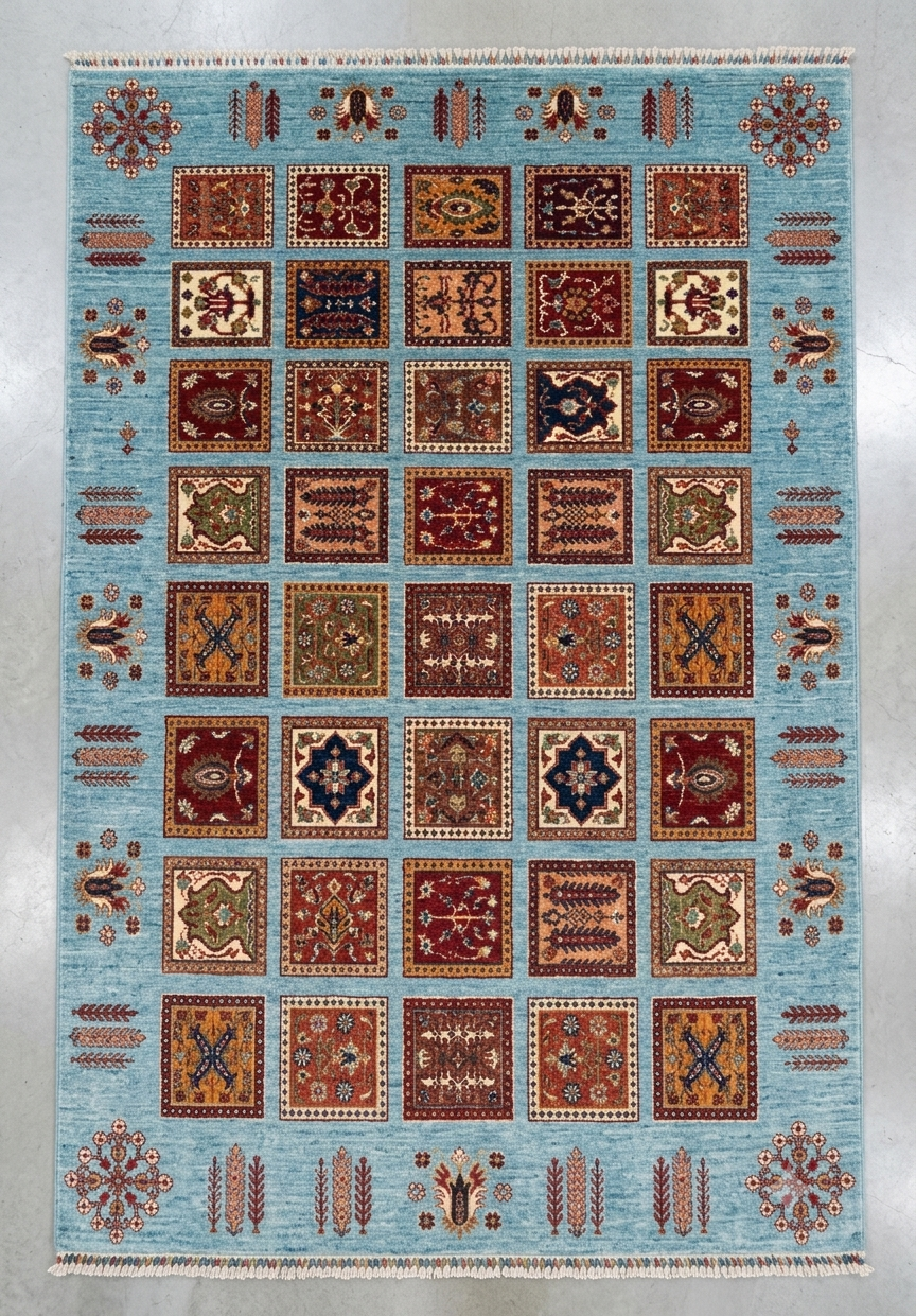 Azure Lattice Area Rug