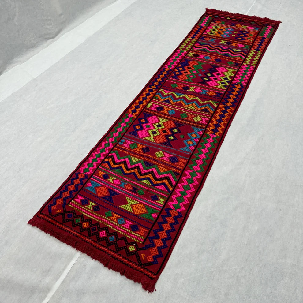 Nomadic Chevron Striped Kilim Runner