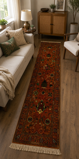 Vintage Floral Medallion Hall Runner Rug