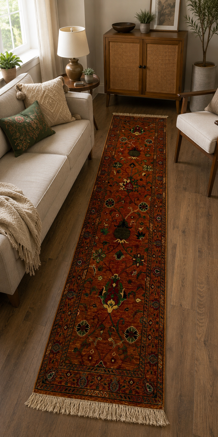 Vintage Floral Medallion Hall Runner Rug