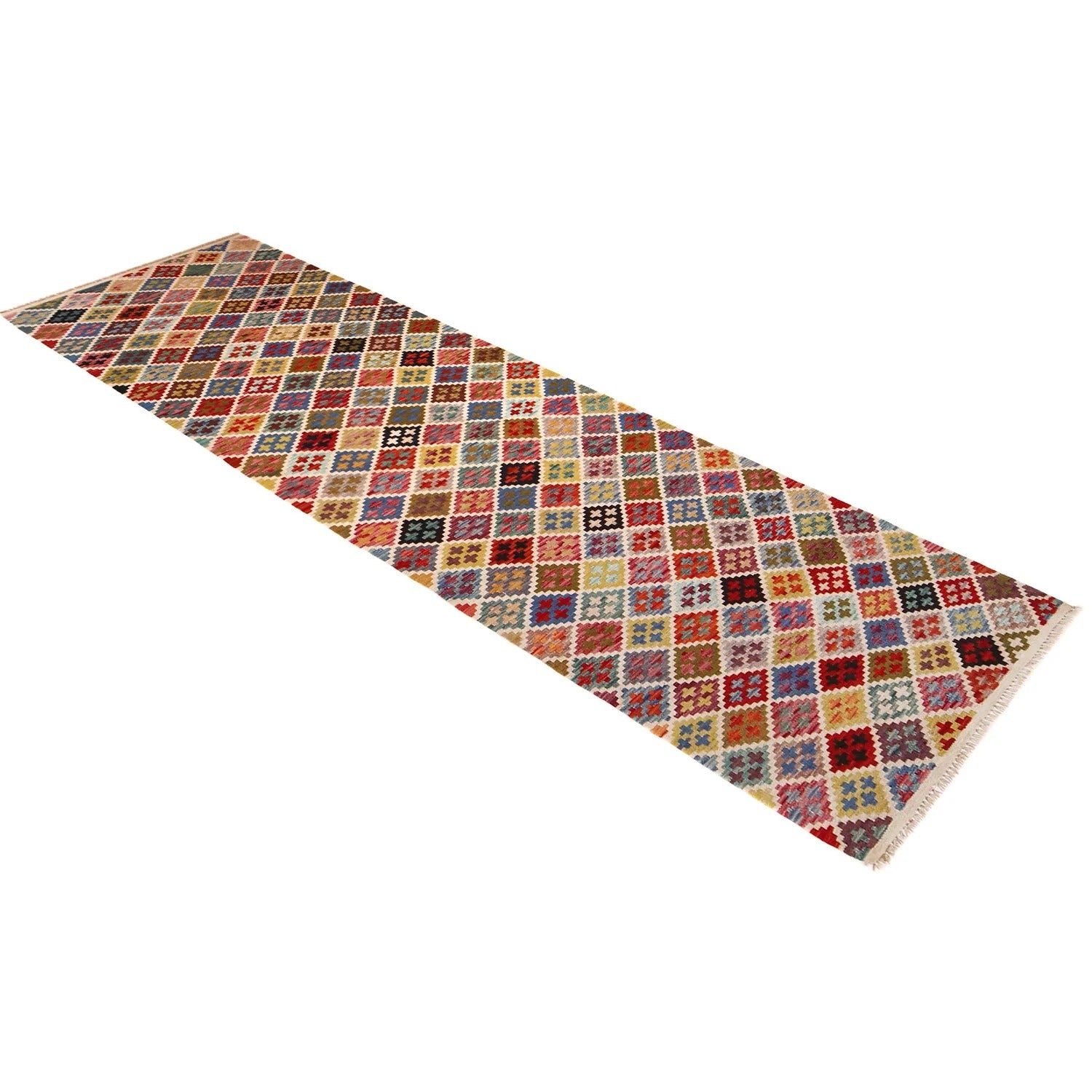 Harlequin Diamond Tile Kilim Runner