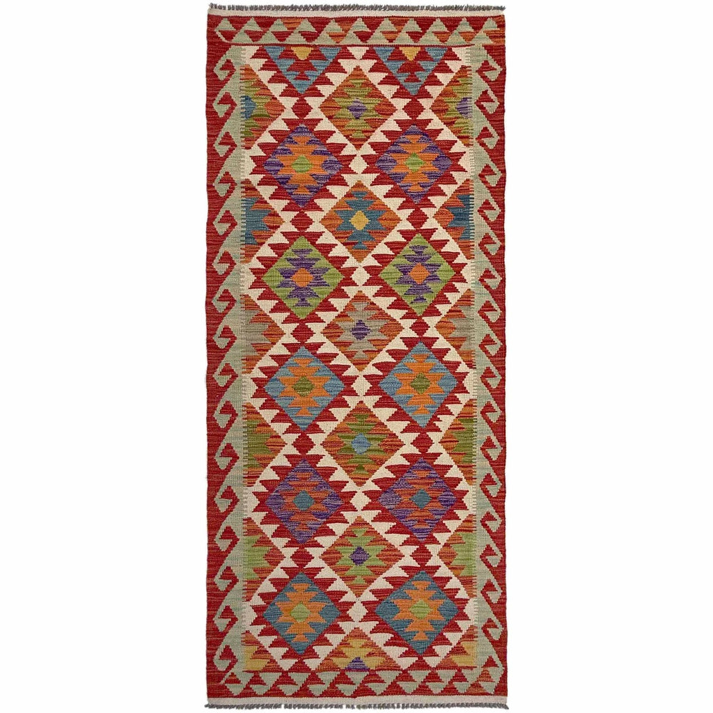 Tribal Diamond Lattice Kilim Runner