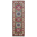 Kazak Geometric Star Medallion Runner Rug