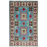 Traditional Geometric Kazak Entryway Rug