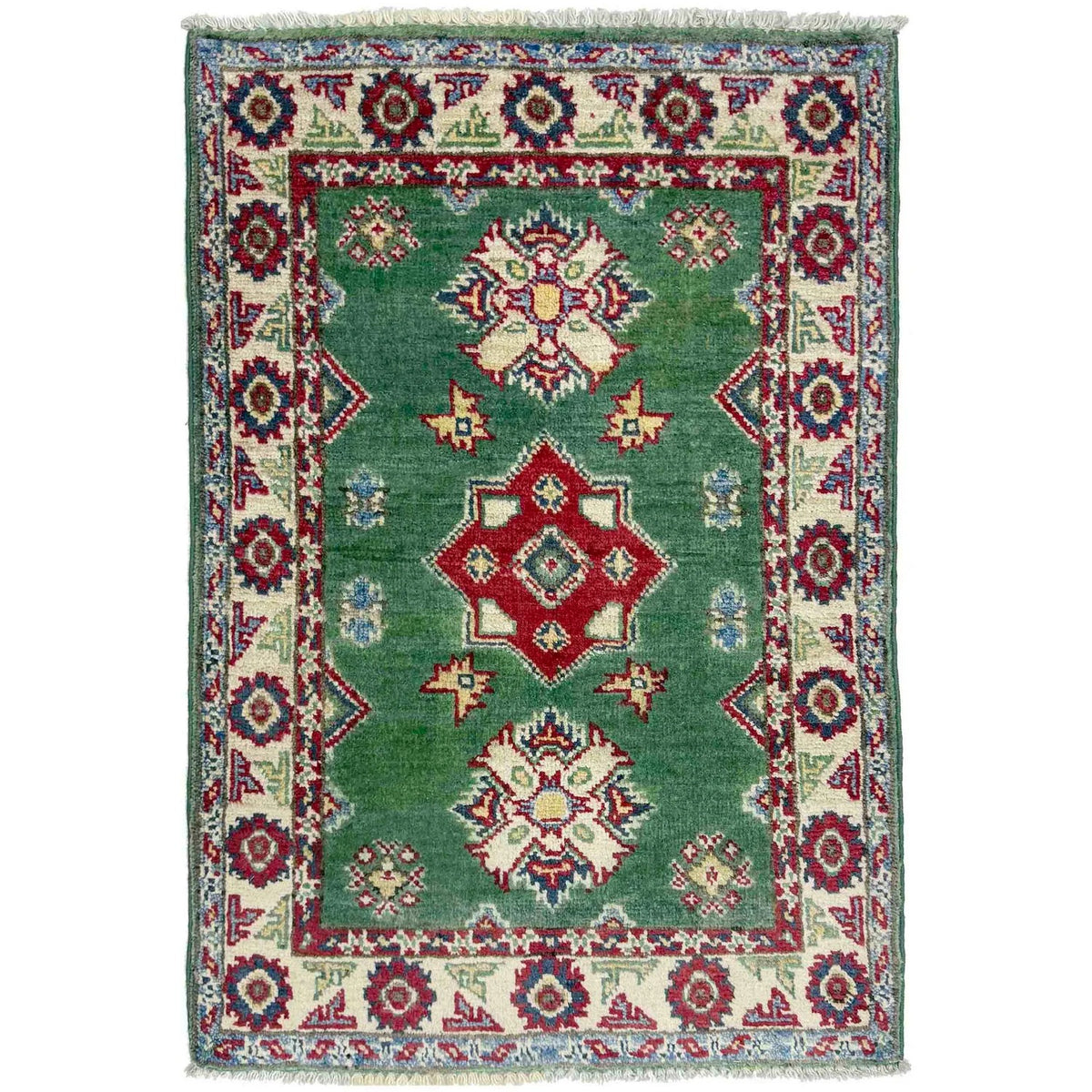 Green Color Kazak Rug