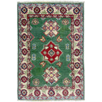 Green Color Kazak Rug