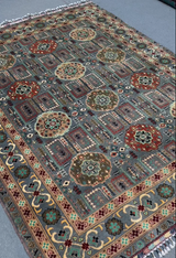Heritage Sage & Slate Blue Medallion Area Rug