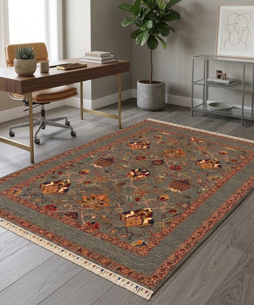 Afghani Mamluk Crested Shah Abbasi Area Rug