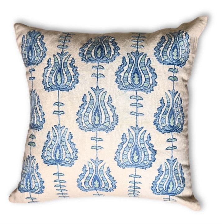 Ottoman Tulip Stem Embroidered Cushion