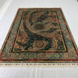 Kashan Lattice Abrash Medallion Area Rug