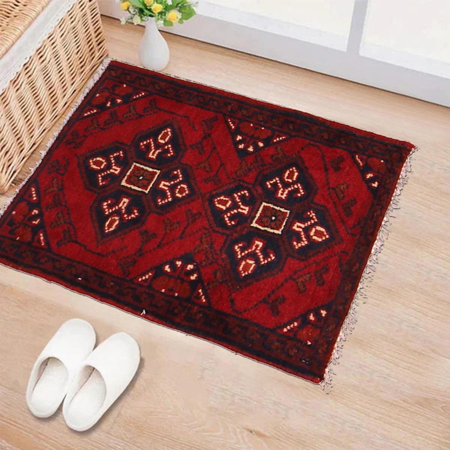 Clover-Leaf Ruby Foyer Mat