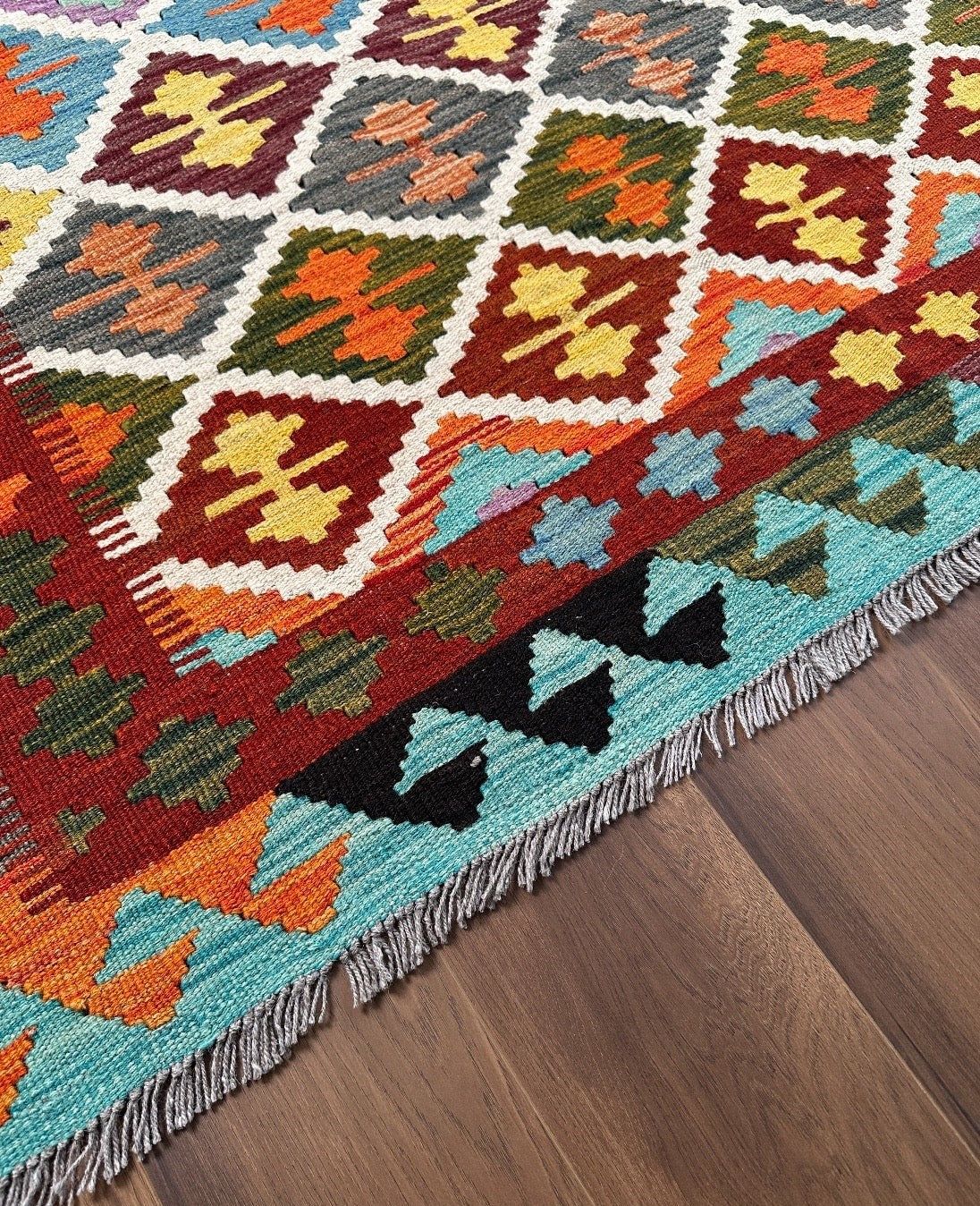 Harlequin Diamond Grid Kilim