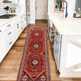 Antique Persian Heriz Medallion Runner