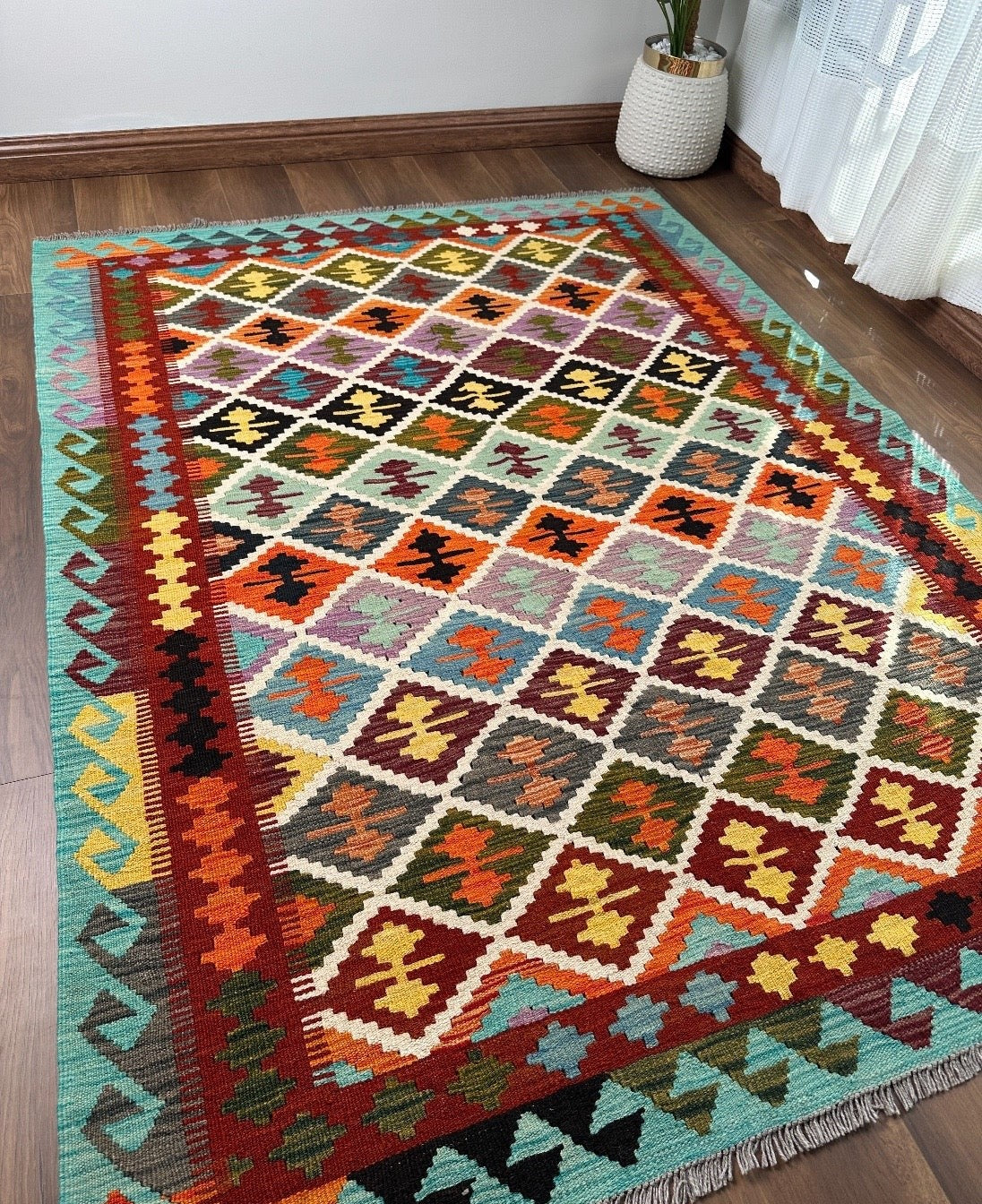 Harlequin Diamond Grid Kilim