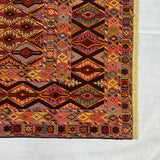Belgic Traditional Terracotta Geometric Bordered Mat
