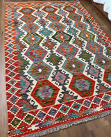 Kazak Hexagonal Lattice Kilim