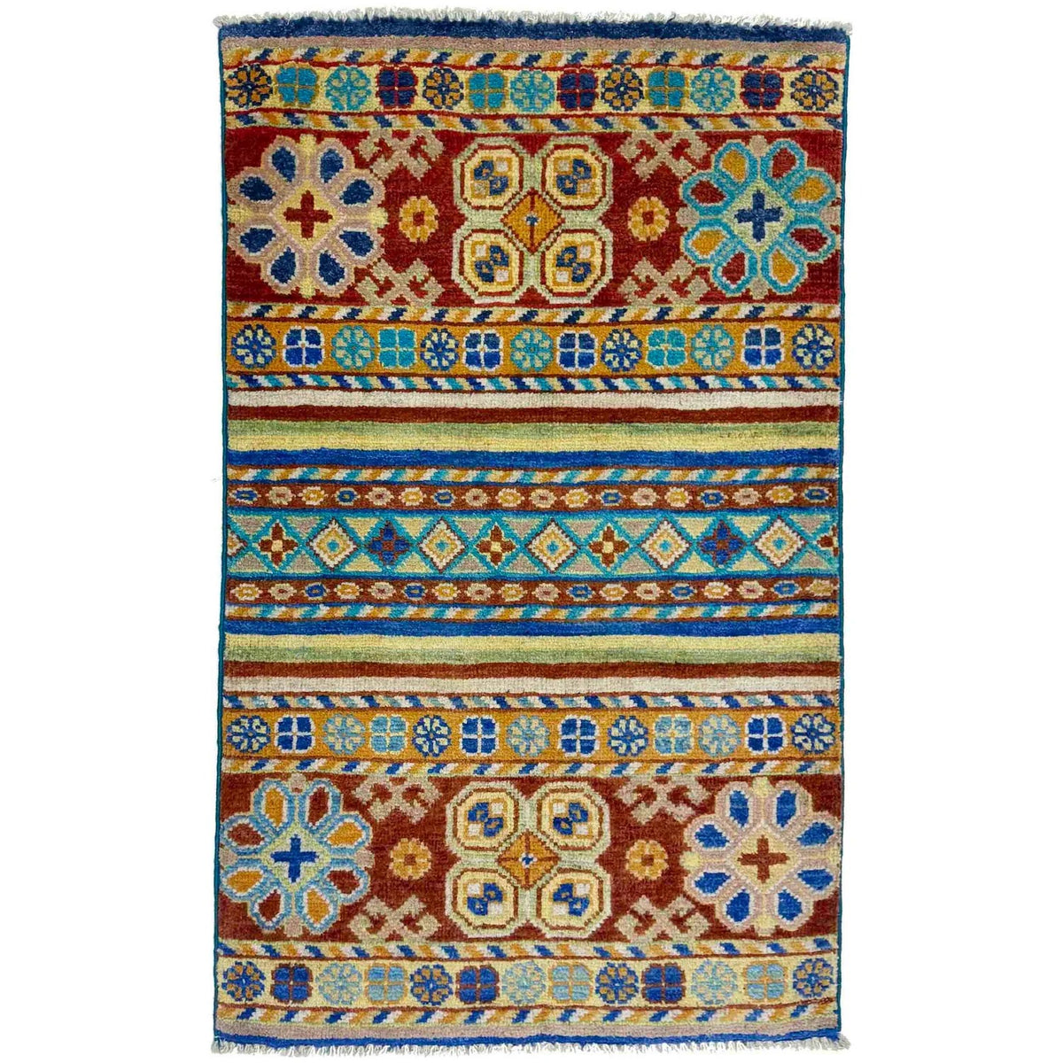 Poly-Chrome Striped Entryway Rug
