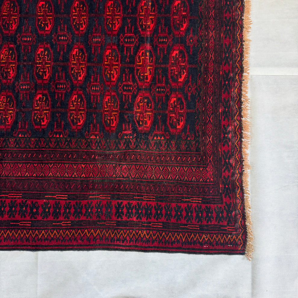 Mauri Bokhara Handmade Maroon Tekke Gul Mat