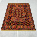 Belgic Traditional Terracotta Geometric Bordered Mat