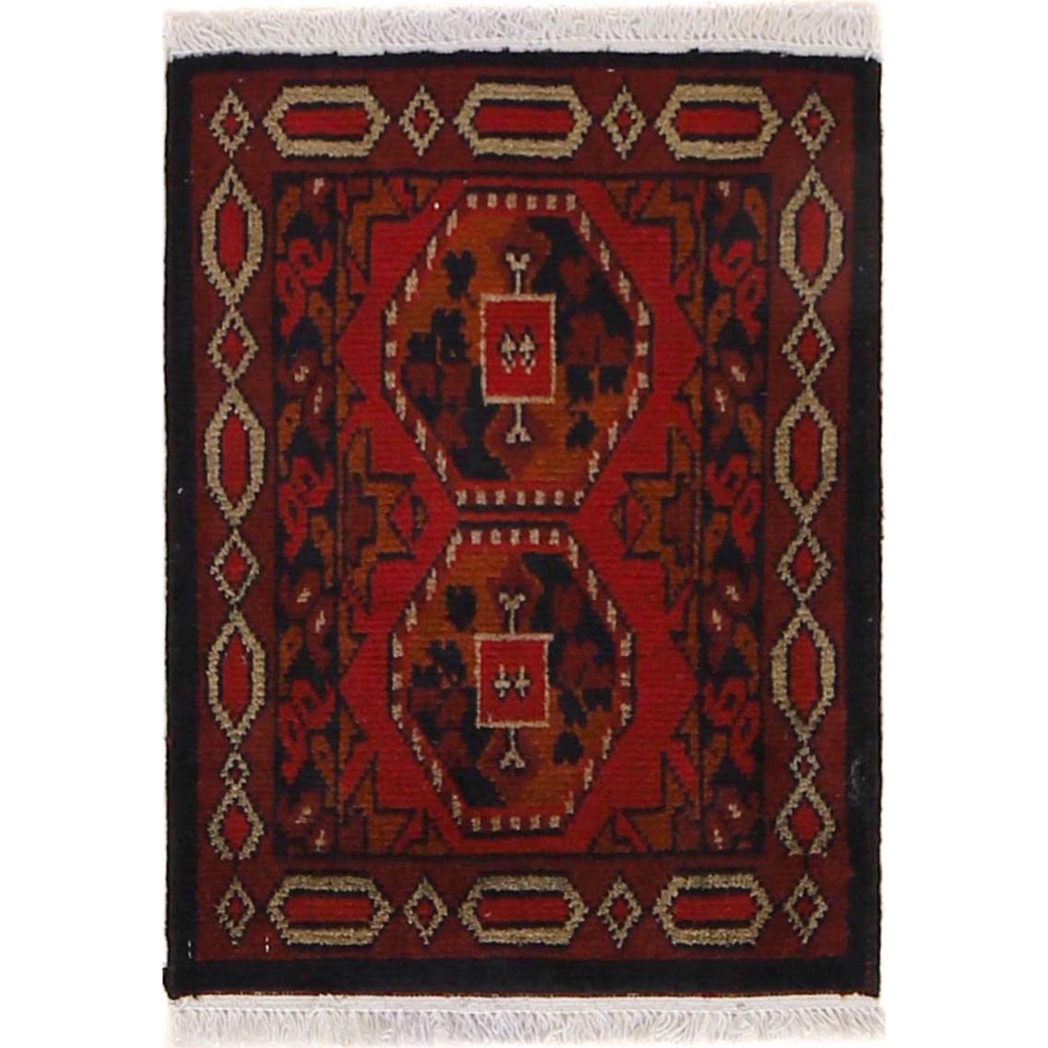 Maroon Lattice Threshold Carpet