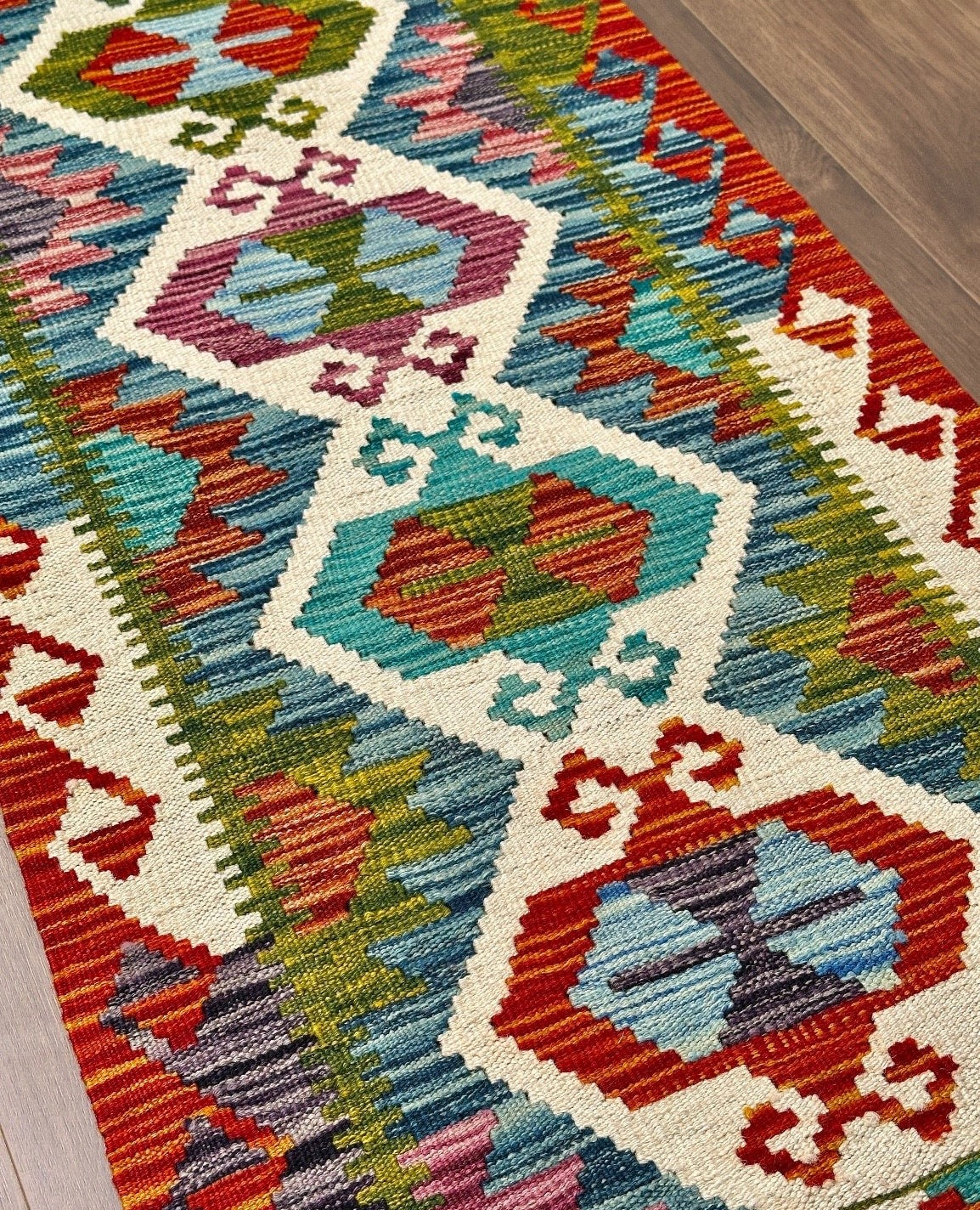 Anatolian Hexagonal Medallion Kilim Runner
