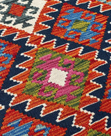 Geometric Lozenge Medallion Kilim Runner