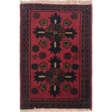 Cross-Axis Maroon Hearth Rug