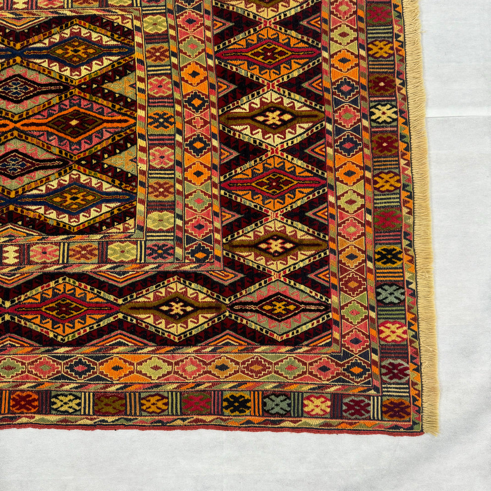 Classic Baluchi Geometric Repeat Motif Amber Mat