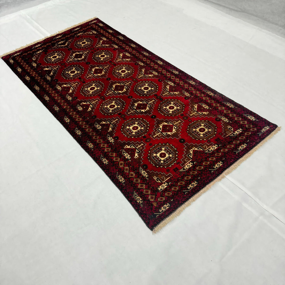 Baluchi Aqsi Handmade Crimson Medallion Mat