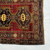 Persian Keshan Style Triple Medallion Rust Red Mat