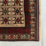 Antique Baluch Grid Compartment Rug