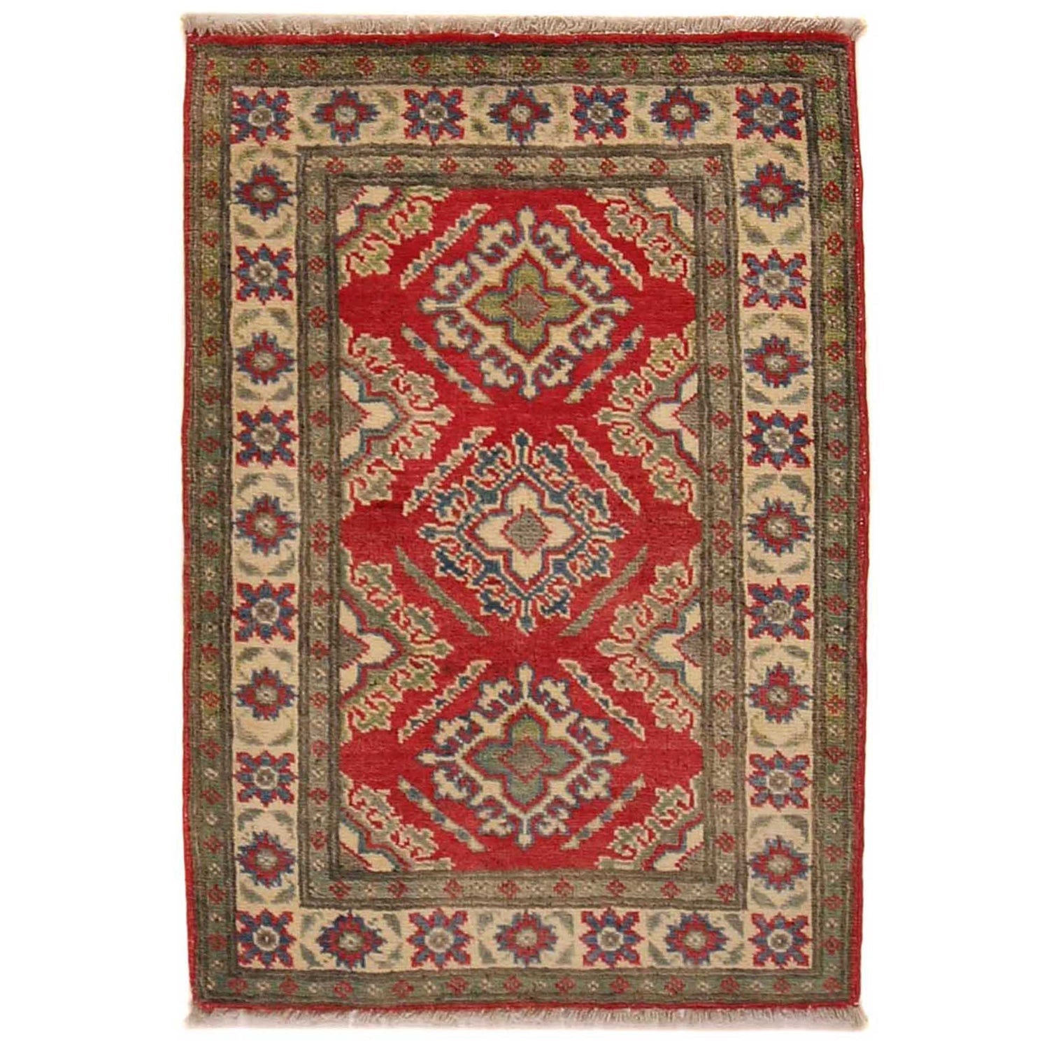 Tri-Diamond Olive-Bordered Tapestry